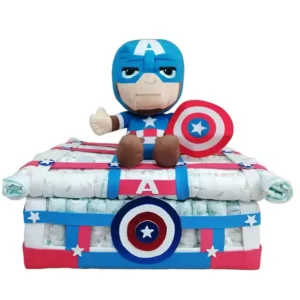 Tarta Pañales Original Niño cofre los vengadores