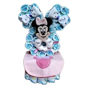 tarta de pañales con formas minnie