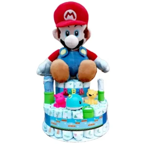pastel de pañales super mario