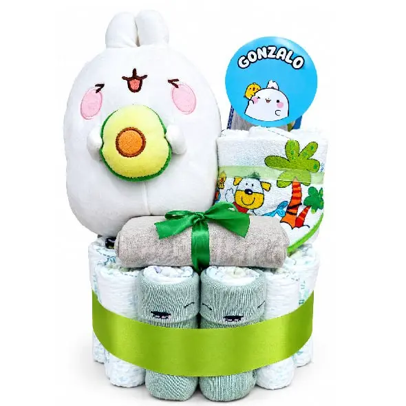 tarta pañales molang